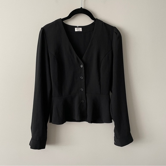 ARITZIA Wilfred Long Sleeve Button Front Blouse 2 - Picture 2 of 7